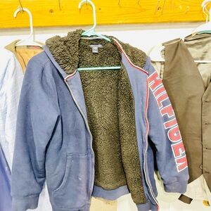 Tommy Hilfiger Men's Blue Sherpa-Lined Bomber Jacket